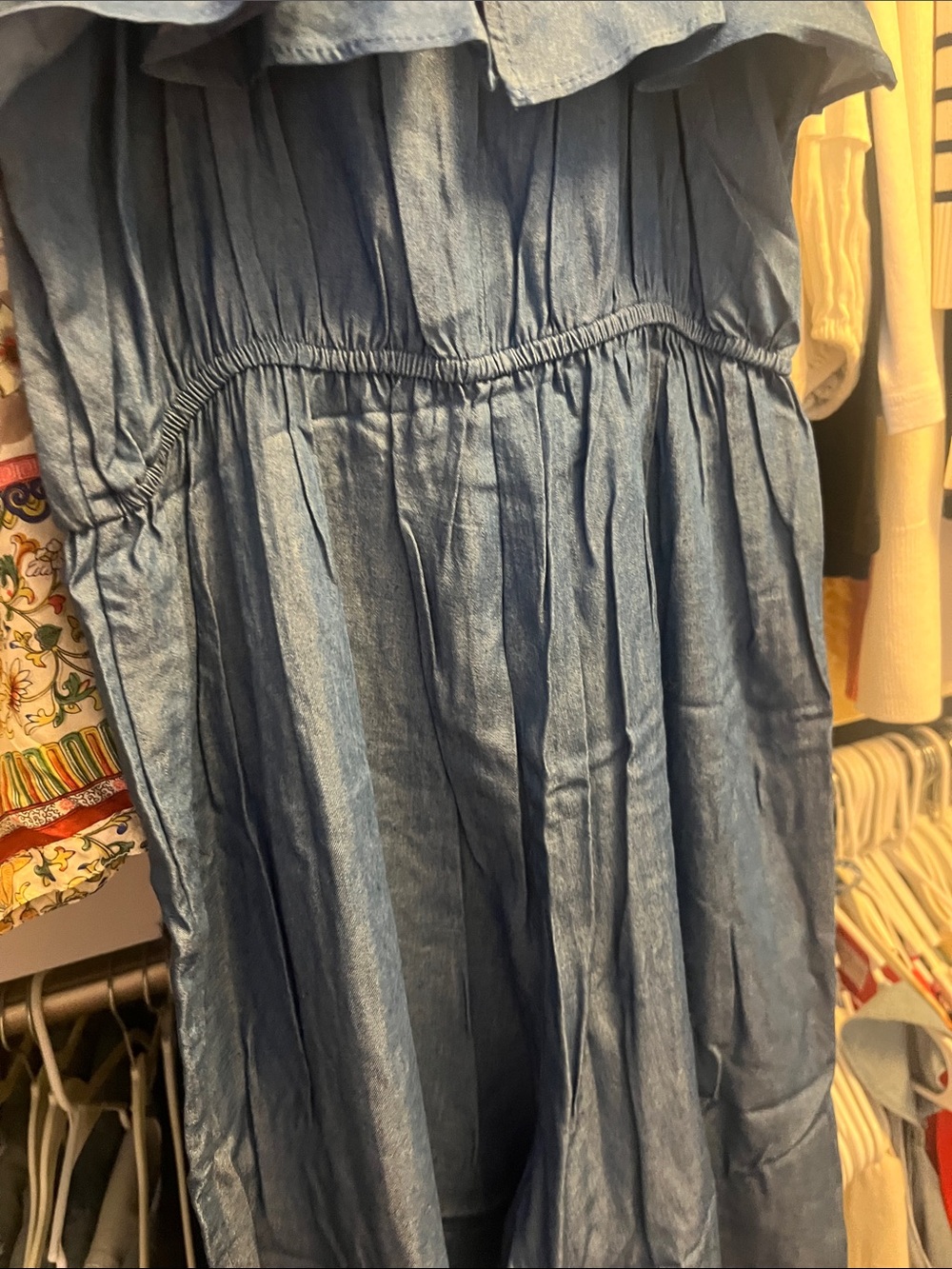 Denim-Look Ruffle jumpsuit - Picture 5 of 6